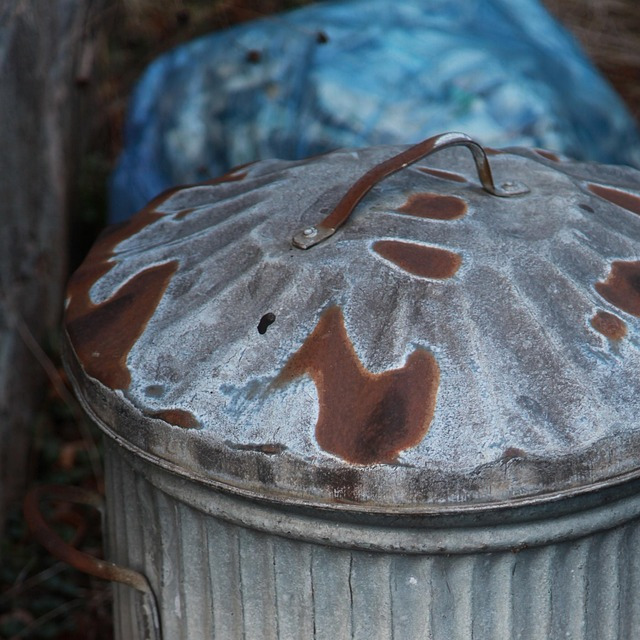 homeowner taking out trash bin